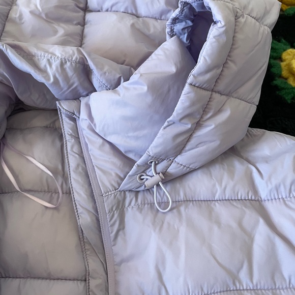 Zara water repelllent cropped lila lavender puffer hoodie jacket - Picture 9 of 12